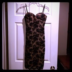 Black Lace Spaghetti Strap Dress